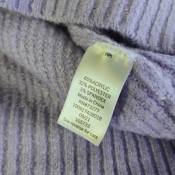Nine West Lavender 1/4 Zip Ribbed Knit Oversized Pullover Sweater Size Small - Picture 9 of 14